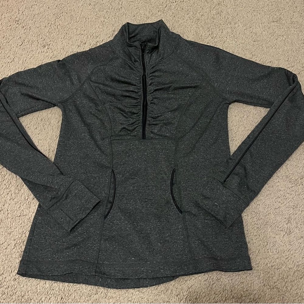 90 Degree By Reflex Charcoal Quarter-Zip Sweatshirt